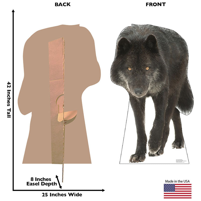 CANADIAN BLACK WOLF Cardboard Cutout Standup / Standee