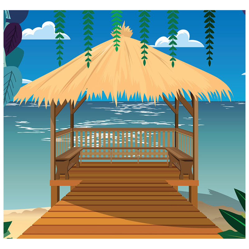 ISLAND HUT BACKDROP Cardboard Cutout Standup / Standee