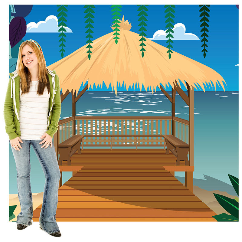 ISLAND HUT BACKDROP Cardboard Cutout Standup / Standee