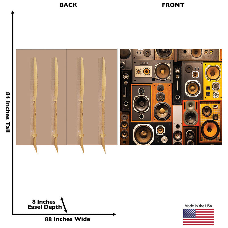 WALL OF SPEAKERS BACKDROP Cardboard Cutout Standup / Standee