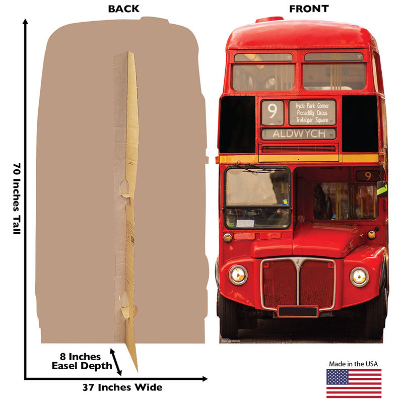 LONDON DOUBLE-DECKER BUS Cardboard Cutout Standup / Standee