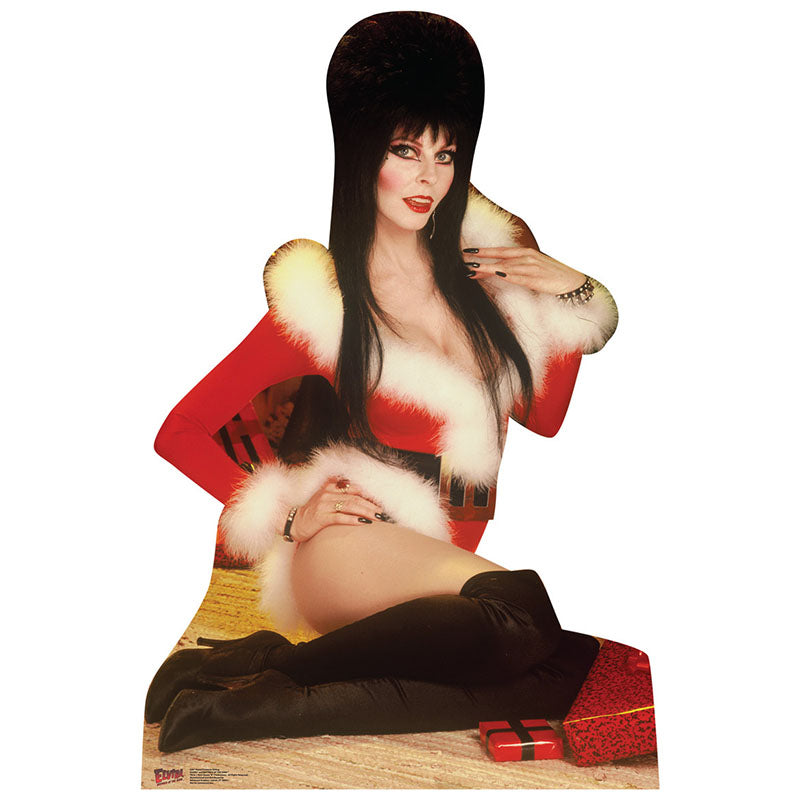 ELVIRA IN SANTA OUTFIT Mistress of the Dark Cardboard Cutout Standup / Standee