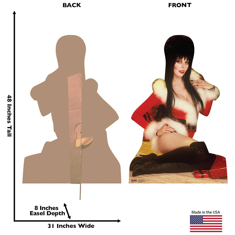 ELVIRA IN SANTA OUTFIT Mistress of the Dark Cardboard Cutout Standup / Standee