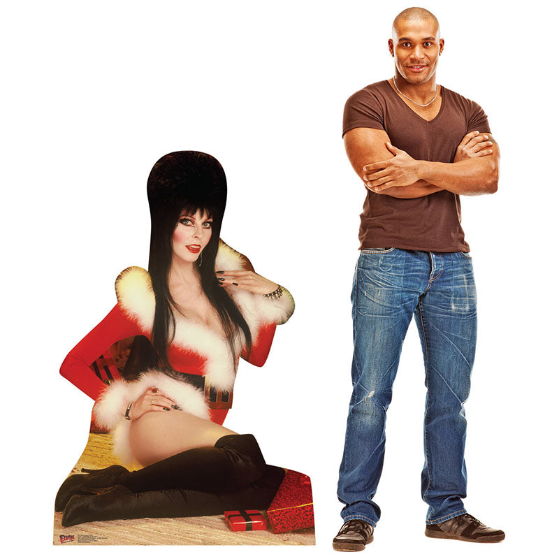 ELVIRA IN SANTA OUTFIT Mistress of the Dark Cardboard Cutout Standup / Standee
