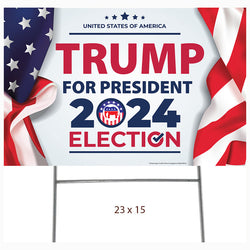 TRUMP 2024 Plastic Outdoor Yard Sign Standup / Standee