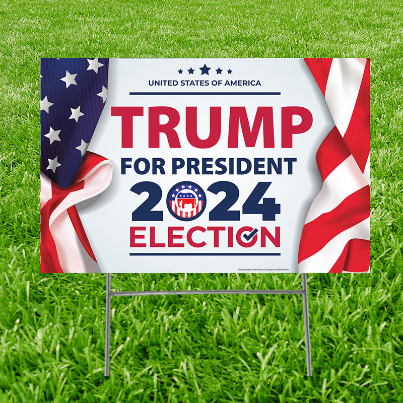 TRUMP 2024 Plastic Outdoor Yard Sign Standup / Standee