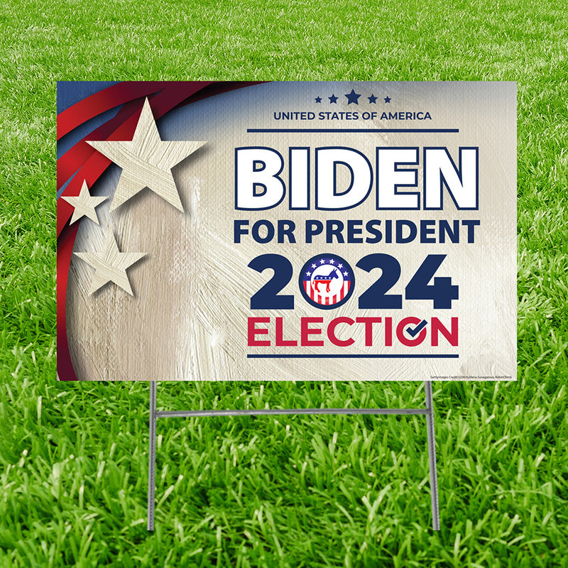 BIDEN 2024 Plastic Outdoor Yard Sign Standup / Standee