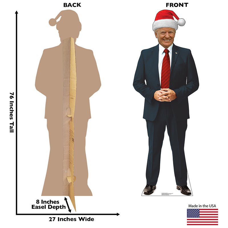 DONALD TRUMP WITH SANTA HAT U. S. President Cardboard Cutout Standup / Standee