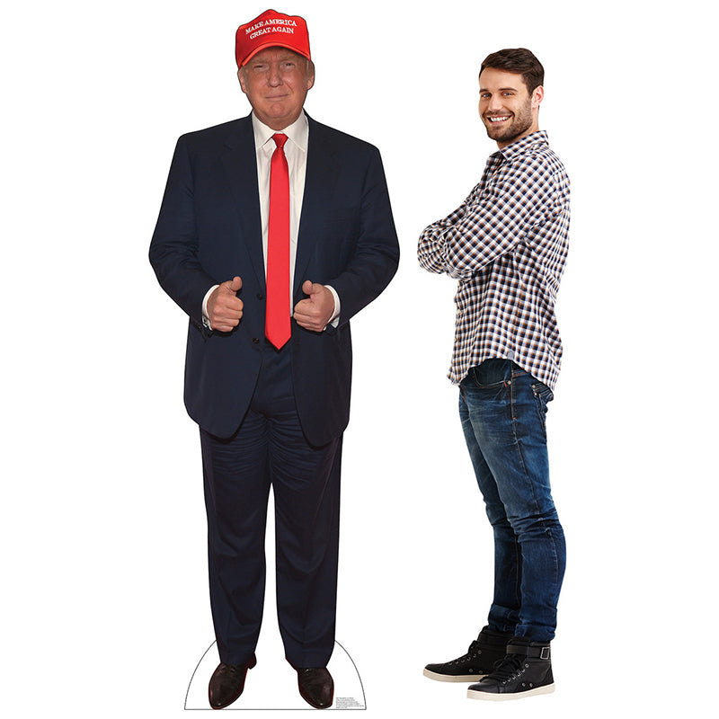 DONALD TRUMP WITH MAGA HAT Cardboard Cutout Standup / Standee