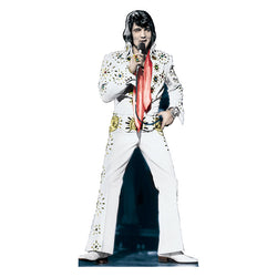 ELVIS PRESLEY IN WHITE JUMPSUIT Lifesize Cardboard Cutout Standup Standee - Front