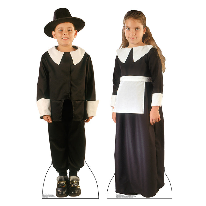 PILGRIM BOY & GIRL Lifesize Cardboard Cutout Standup Standee - Front