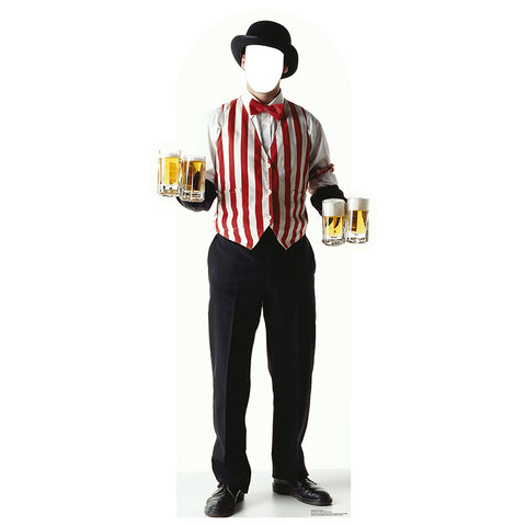 BEER SERVER / CARNIVAL BARTENDER Lifesize Cardboard Cutout Standup Standee - Front