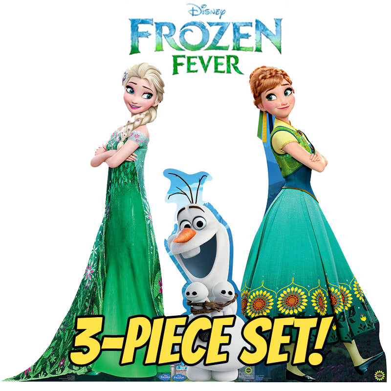 FROZEN FEVER 3-Piece Set Cardboard Cutout Standup / Standee