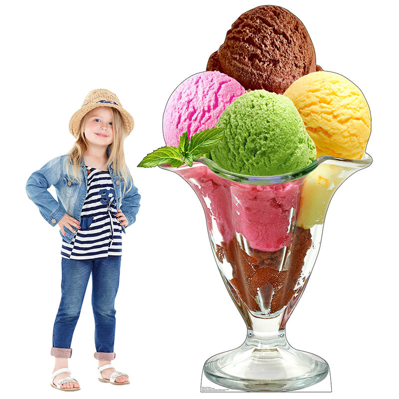 ICE CREAM SUNDAE Cardboard Cutout Standup / Standee (Model)