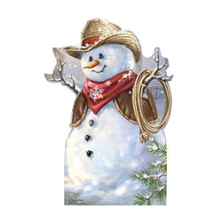 COWBOY SNOWMAN by Dona Gelsinger Cardboard Cutout Standup Standee - Front