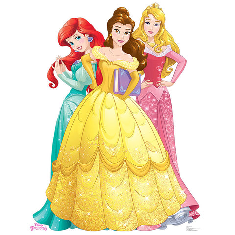 ARIEL, BELLE AND AURORA DISNEY PRINCESSES Lifesize Cardboard Cutout Standup Standee