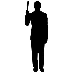 SECRET AGENT SILHOUETTE Lifesize Cardboard Cutout Standup Standee - Front
