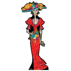 SKELETON SENORITA Day of the Dead Lifesize Cardboard Cutout Standup Standee - Front