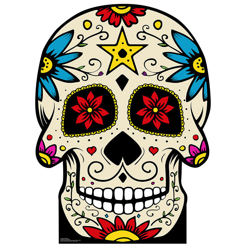 GIANT SKULL Day of the Dead Cardboard Cutout Standup Standee - Front