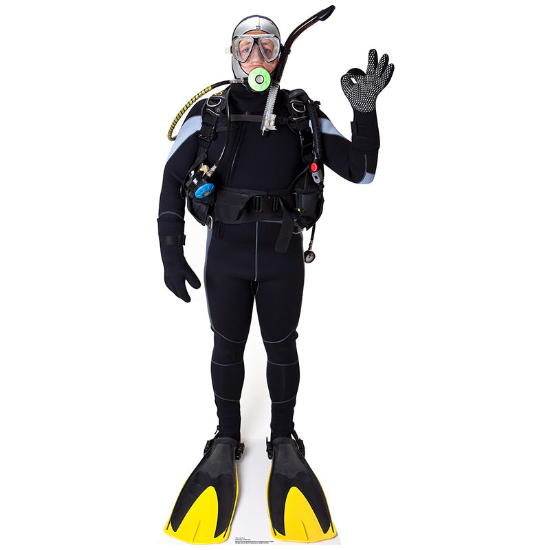 SCUBA DIVER Lifesize Cardboard Cutout Standup Standee - Front