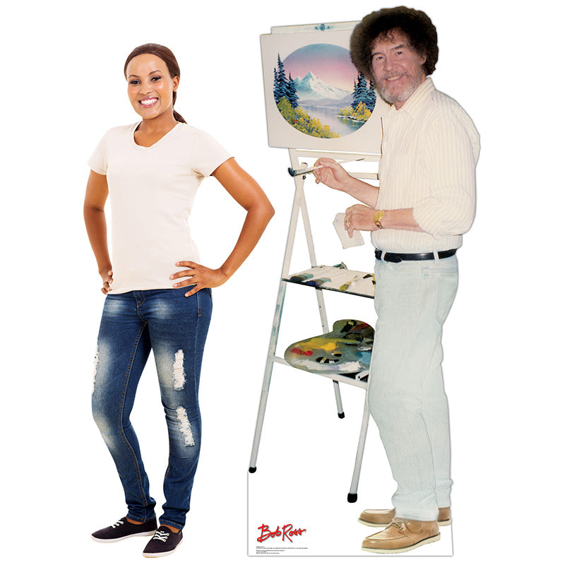 BOB ROSS TALKING "Joy of Painting" Lifesize Cardboard Cutout Standup Standee - Example
