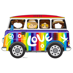 HIPPIE BUS STAND-IN Cardboard Cutout Standup / Standee