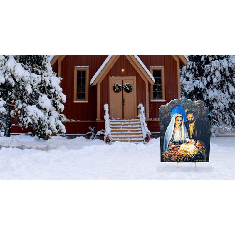 CHRISTMAS NATIVITY Plastic Outside Standup Standee - Example