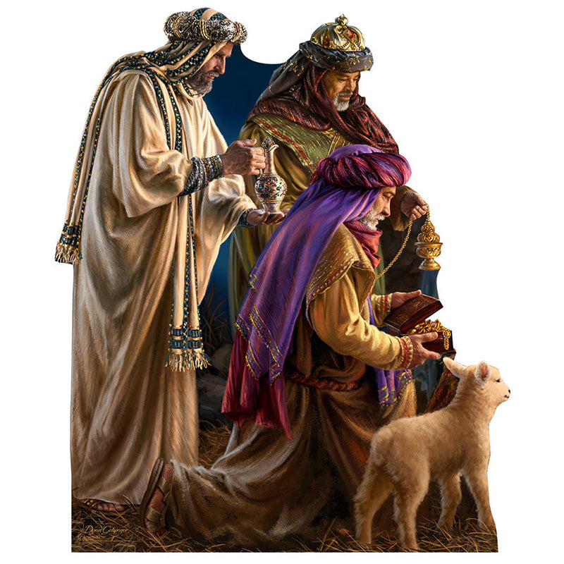 THREE WISE MEN Plastic Outdoor Standup Standee - Front