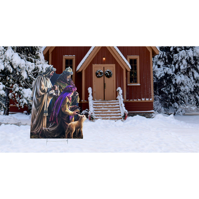 THREE WISE MEN Plastic Outdoor Standup Standee - Example