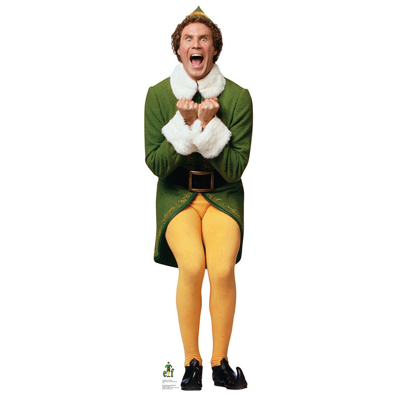 BUDDY "Elf" Lifesize Plastic Outdoor Standup Standee - Front