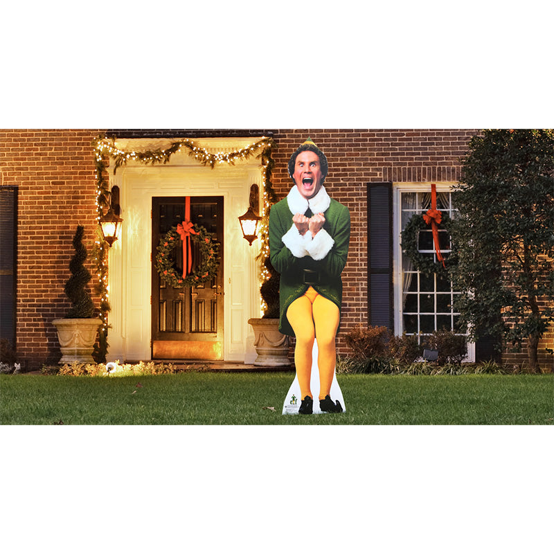 BUDDY "Elf" Lifesize Plastic Outdoor Standup Standee - Example