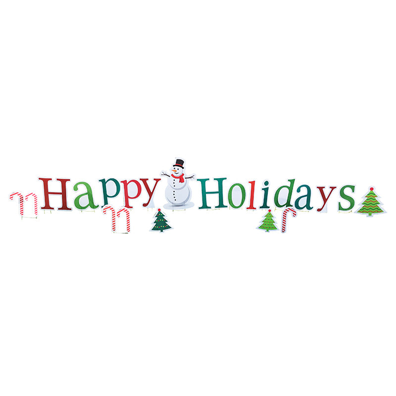 HAPPY HOLIDAYS Set of Plastic Outside Standups Standees - Front