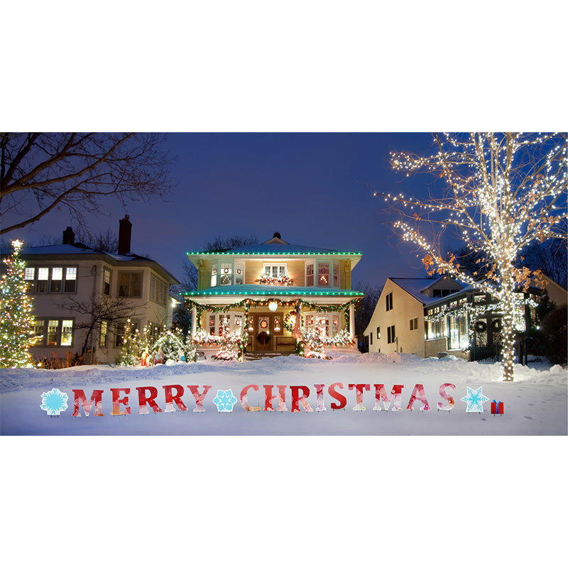 MERRY CHRISTMAS Set of Plastic Outside Standups Standees - Example