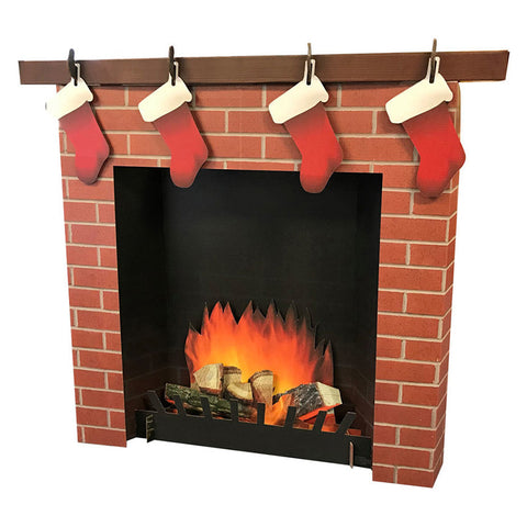 3D FIREPLACE Cardboard Cutout Standup Standee - Front