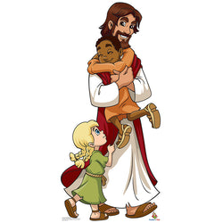 JESUS CHRIST WITH CHILDREN LIfesize Cardboard Cutout Standup Standee - Front
