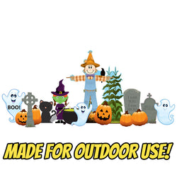 FRIENDLY HALLOWEEN THEME SET Outdoor Yard Decor Standups Standees