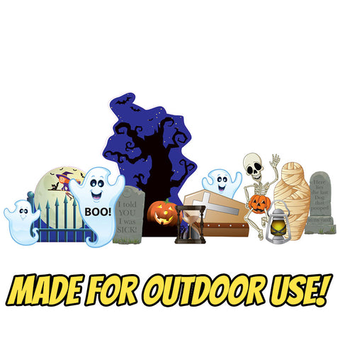 HALLOWEEN GRAVEYARD SET Outdoor Yard Decor Standups Standees