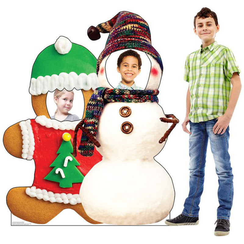 GINGERBREAD MAN & SNOWMAN STAND-IN Cardboard Cutout Standup Standee - Example