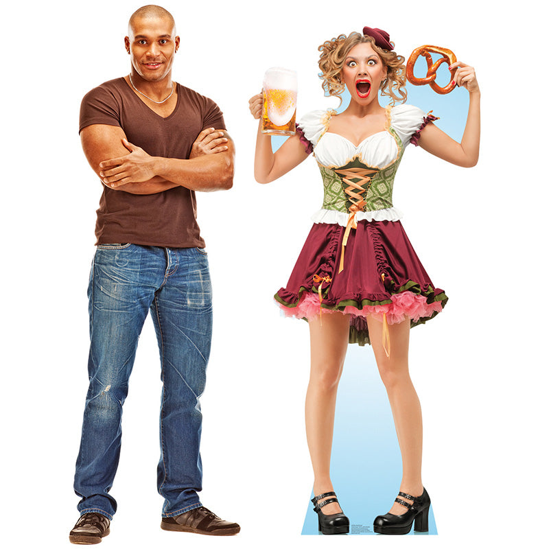 BEER MATRON WITH PRETZEL Lifesize Cardboard Cutout Standup Standee - Example