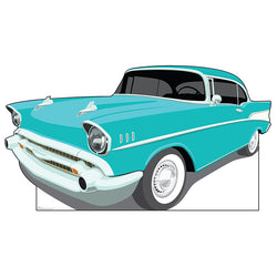 1950s CLASSIC CAR Cardboard Cutout Standup Standee - Front