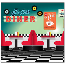 1950s PARTY BACKDROP Cardboard Cutout Standup Standee - Front