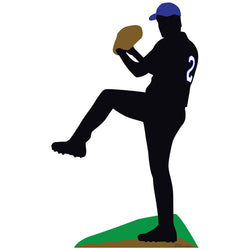 BASEBALL PLAYER SILHOUETTE Lifesize Cardboard Cutout Standup Standee - Front