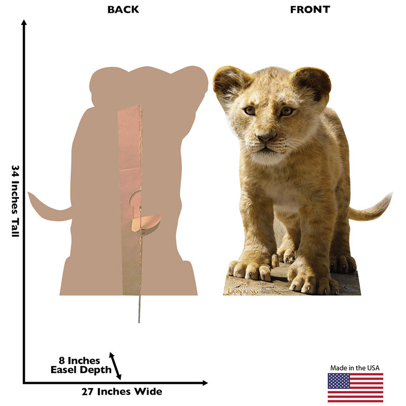 YOUNG SIMBA "The Lion King (2019)" Lifesize Cardboard Cutout Standup Standee - Back