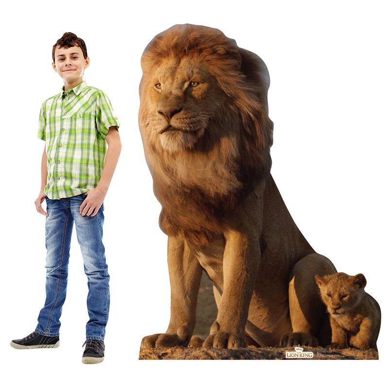 KING MUFASA & YOUNG SIMBA "The Lion King (2019)" Lifesize Cardboard Cutout Standup Standee - Example