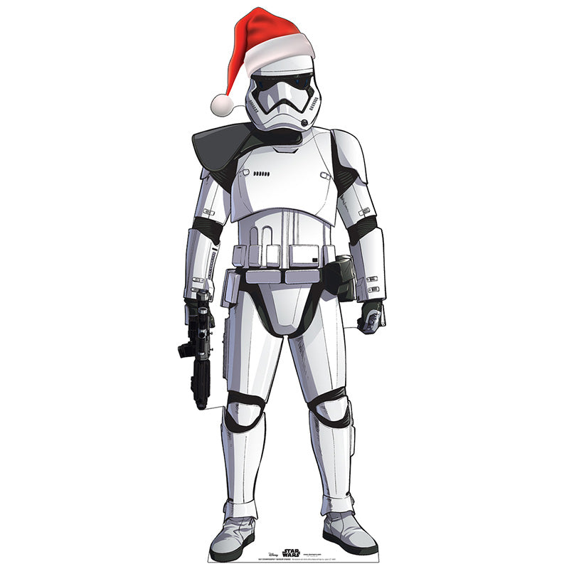CHRISTMAS STORMTROOPER "Star Wars" Lifesize Plastic Outdoor Cutout Standup Standee - Front