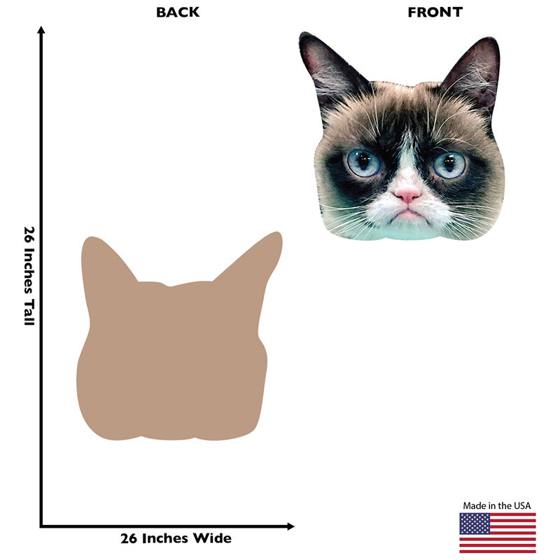 GRUMPY CAT BIG HEAD Cardboard Cutout Standup Standee - Back