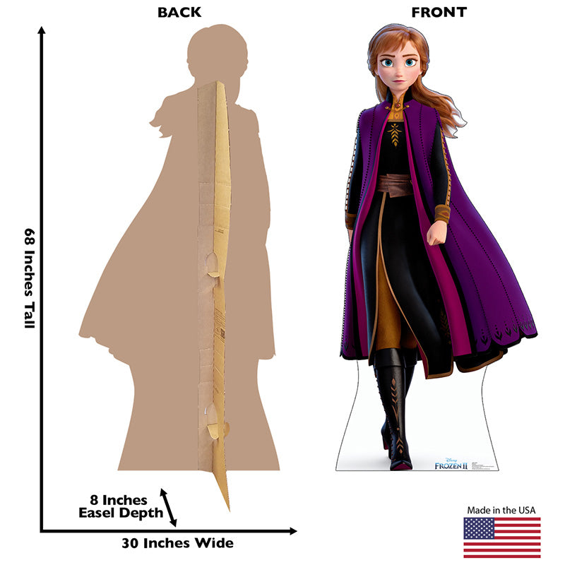 ANNA "Frozen 2" Lifesize Cardboard Cutout Standup Standee - Back