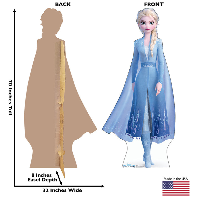 QUEEN ELSA "Frozen 2" Lifesize Cardboard Cutout Standup Standee - Back