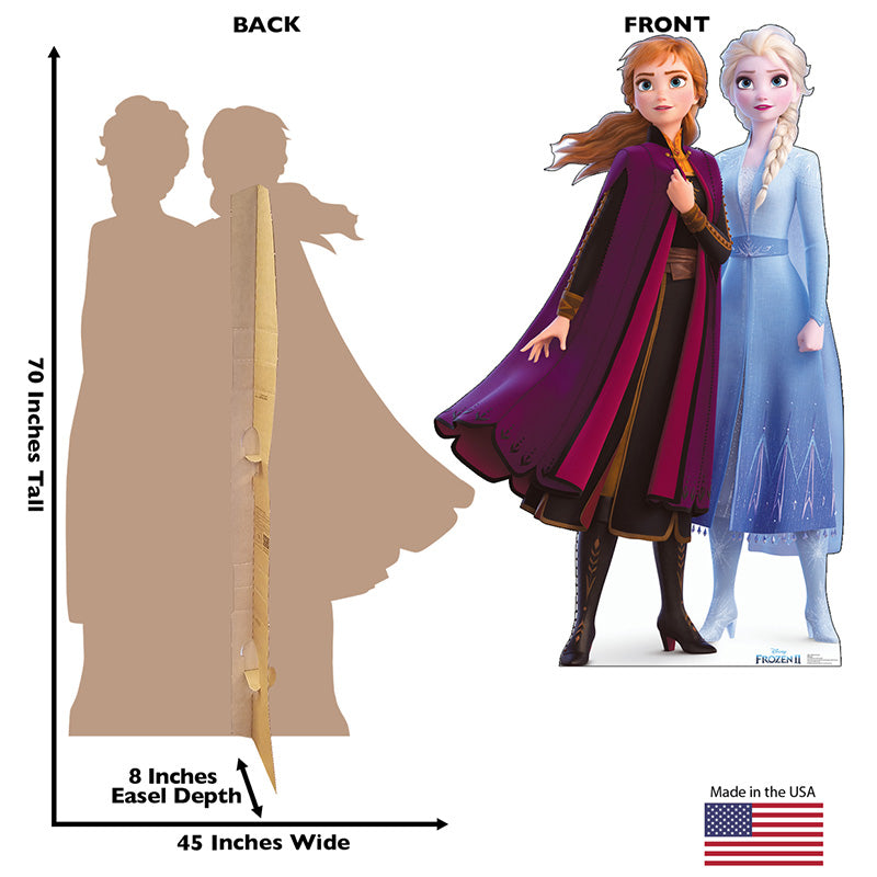 ANNA & ELSA "Frozen 2" Lifesize Cardboard Cutout Standup Standee - Back