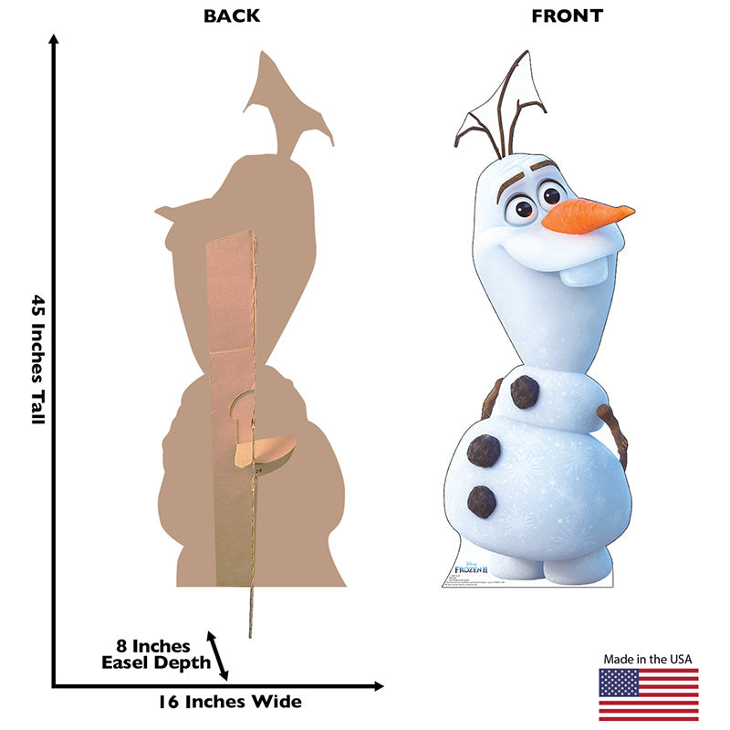 OLAF THE SNOWMAN "Frozen 2" Lifesize Cardboard Cutout Standup Standee - Back
